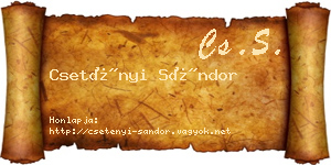 Csetényi Sándor névjegykártya