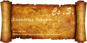 Csetényi Sándor névjegykártya