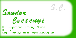 sandor csetenyi business card