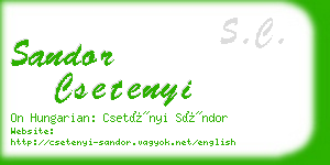 sandor csetenyi business card